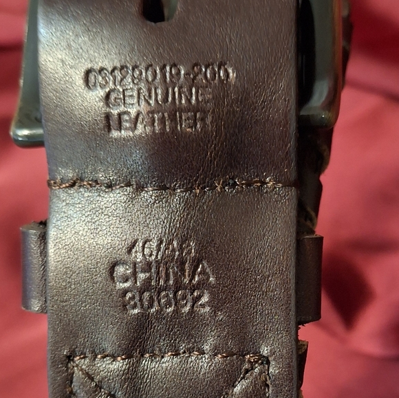 Men's Genuine Leather Brown Woven Belt Sz XL - Picture 3 of 4